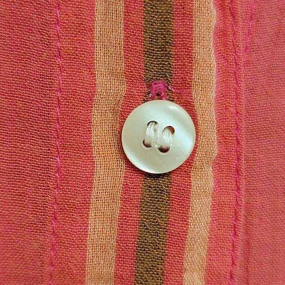 Liz Claiborne Plaid Roll Tab Blouse Medium - Picture 6 of 9